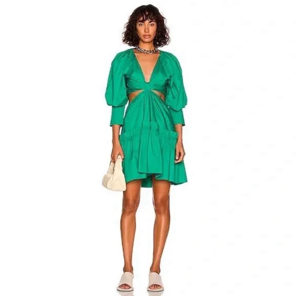 JASON WU green cotton cutout minidress, size small